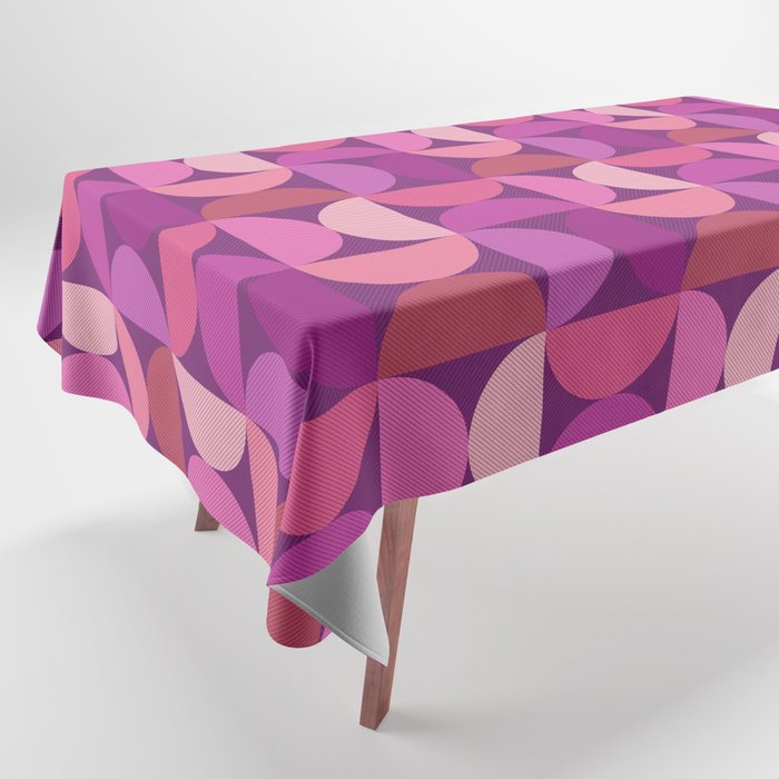 Mid Century Modern Shapes - Pink Magenta Tablecloth Gallery Image 1