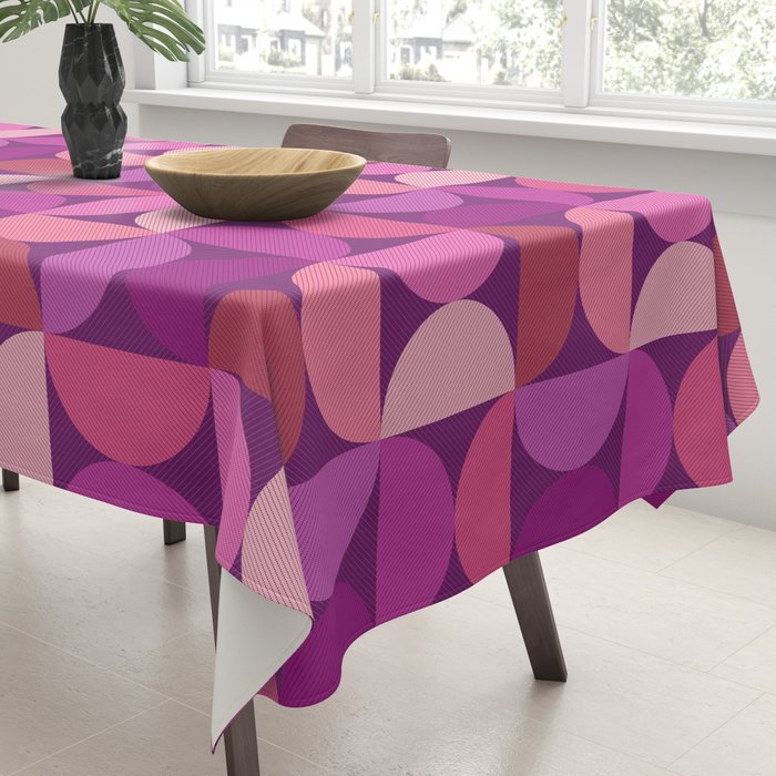 Mid Century Modern Shapes - Pink Magenta Tablecloth Gallery Image 3