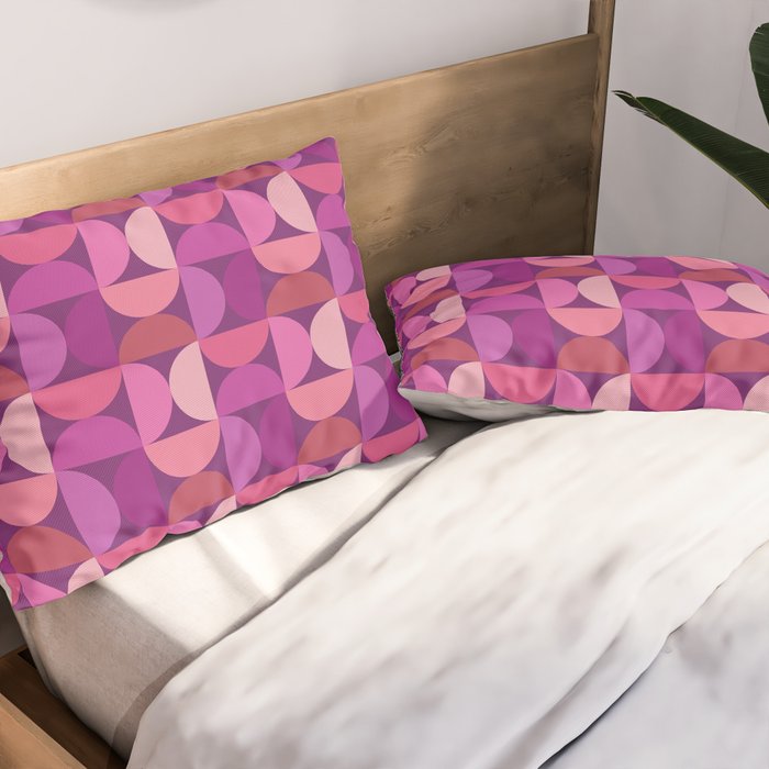 Mid Century Modern Shapes - Pink Magenta Pillow Sham Gallery Image 2