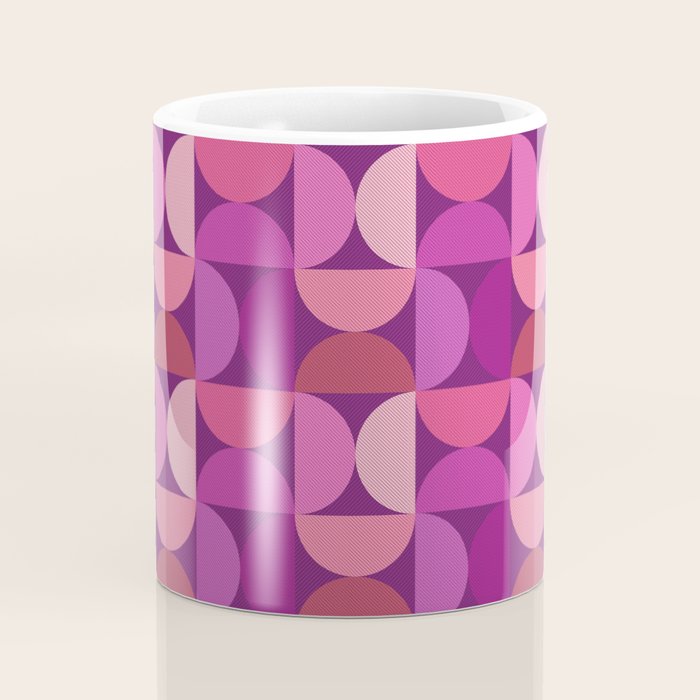 Mid Century Modern Shapes - Pink Magenta Coffee Mug Gallery Image 4