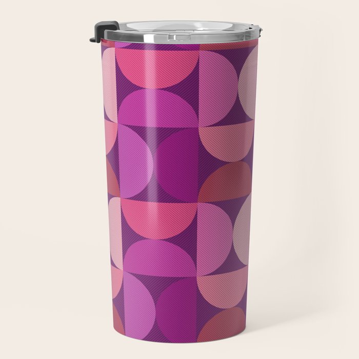 Mid Century Modern Shapes - Pink Magenta Travel Mug Gallery Image 3