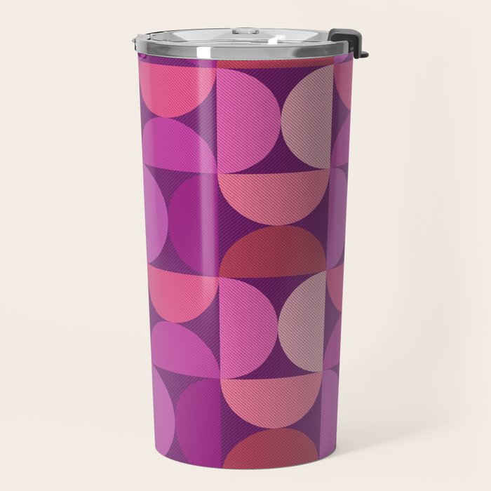 Mid Century Modern Shapes - Pink Magenta Travel Mug Gallery Image 2