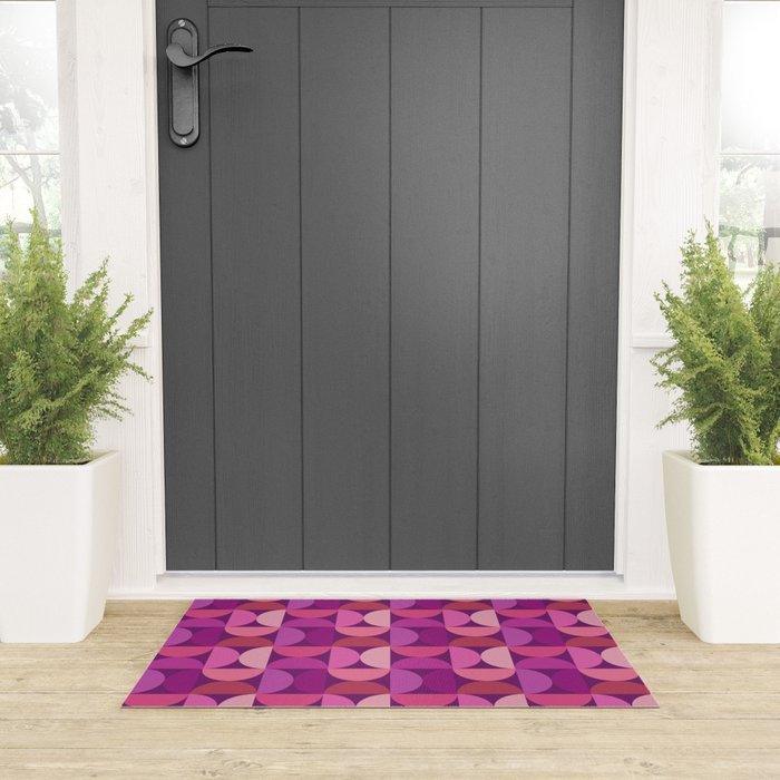 Mid Century Modern Shapes - Pink Magenta Welcome Mat Gallery Image 3