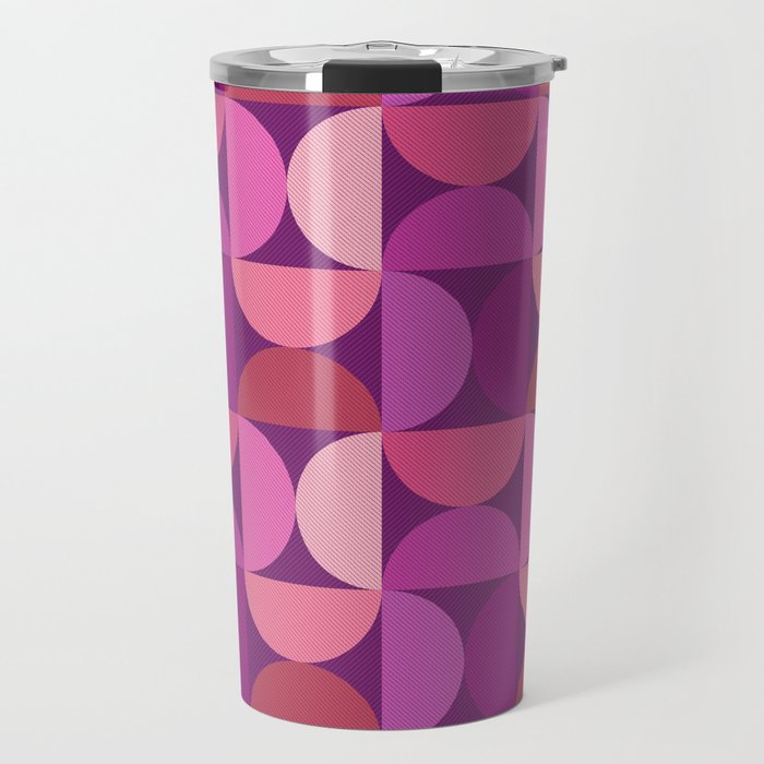 Mid Century Modern Shapes - Pink Magenta Travel Mug Gallery Image 1