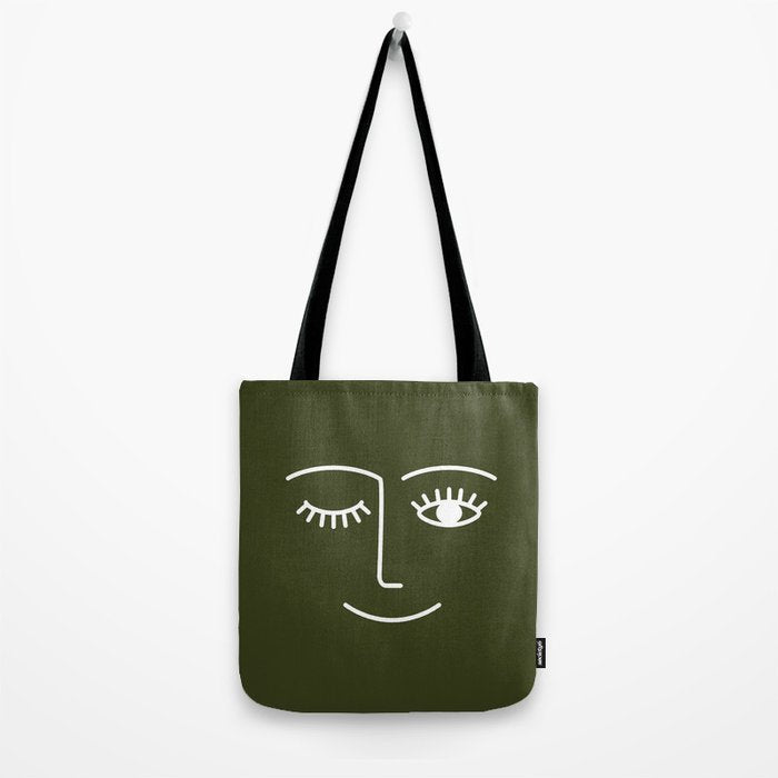 Wink (Olive Green) Tote Bag Gallery Image 2