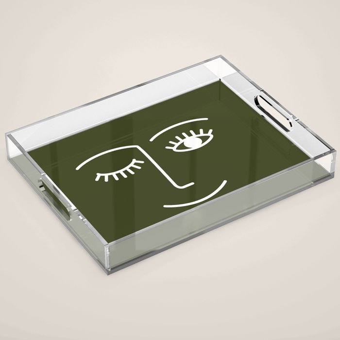 Wink (Olive Green) Acrylic Tray Gallery Image 1