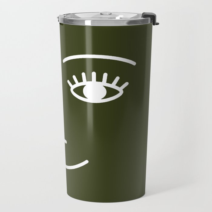 Wink (Olive Green) Travel Mug Gallery Image 2