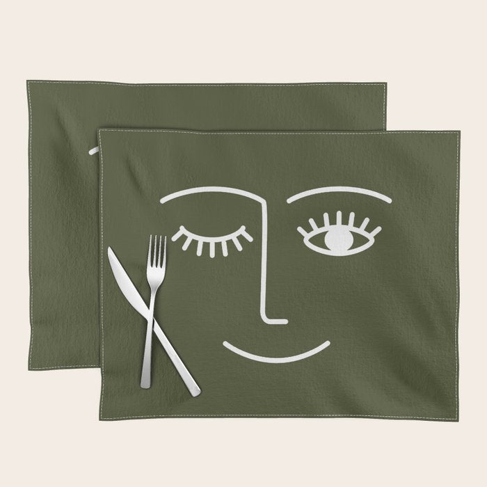 Wink (Olive Green) Placemat Gallery Image 1