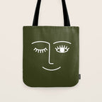 Wink (Olive Green) Tote Bag Gallery Image 1