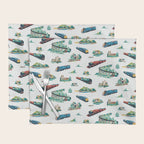 Busy Locomotives - Retro Children's Train Print Placemat Gallery Image 1