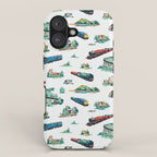Busy Locomotives - Retro Children's Train Print iPhone Case Gallery Image 1