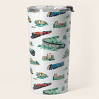 Busy Locomotives - Retro Children's Train Print Travel Mug Gallery Image 2