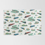Busy Locomotives - Retro Children's Train Print Rug Gallery Image 2