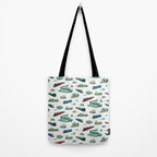Busy Locomotives - Retro Children's Train Print Tote Bag Gallery Image 2