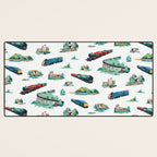 Busy Locomotives - Retro Children's Train Print Desk Mat Gallery Image 3