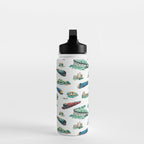 Busy Locomotives - Retro Children's Train Print Water Bottle Gallery Image 3