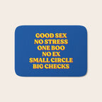 Good Sex, No Stress, One Boo, No Ex, Small Circle, Big Checks Bath Mat Gallery Image 1