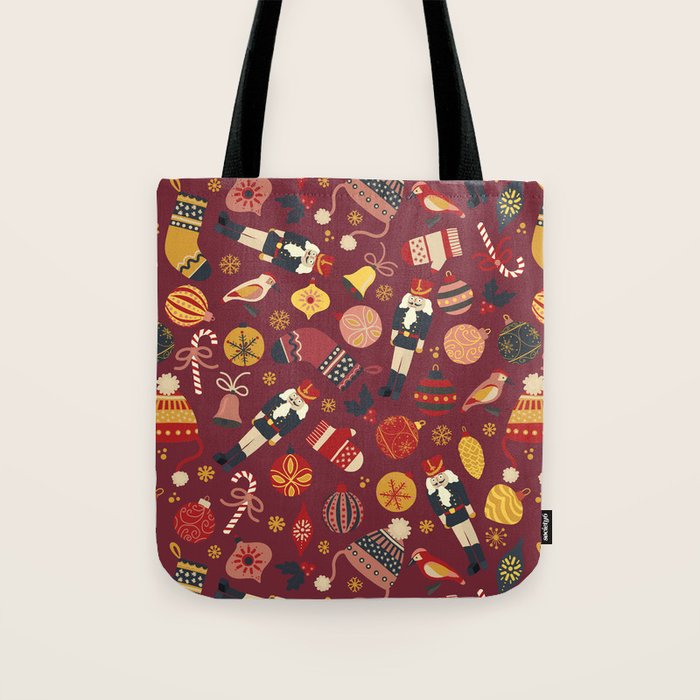 Retro Christmas Ornaments Tote Bag Gallery Image 1