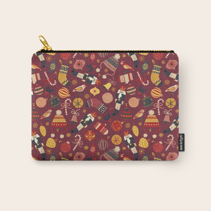 Retro Christmas Ornaments Carry All Pouch Gallery Image 1