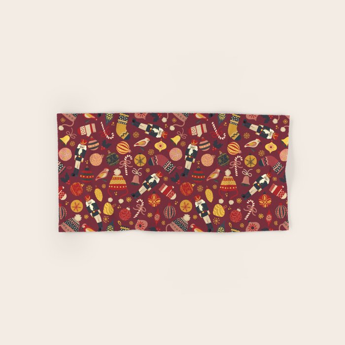 Retro Christmas Ornaments Bath Towel Gallery Image 1