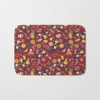 Retro Christmas Ornaments Bath Mat Gallery Image 1