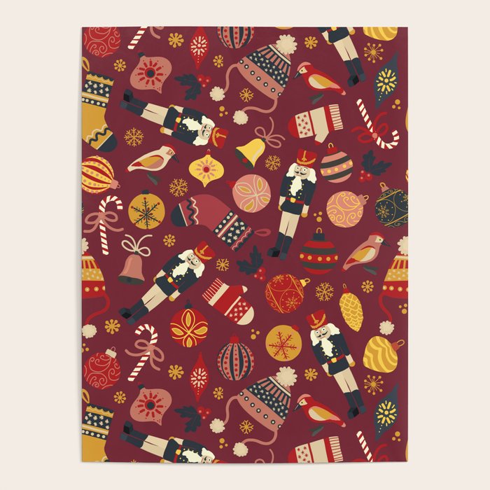 Retro Christmas Ornaments Poster Gallery Image 4