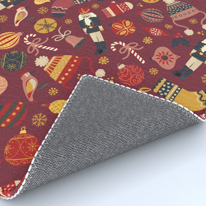 Retro Christmas Ornaments Rug Gallery Image 4
