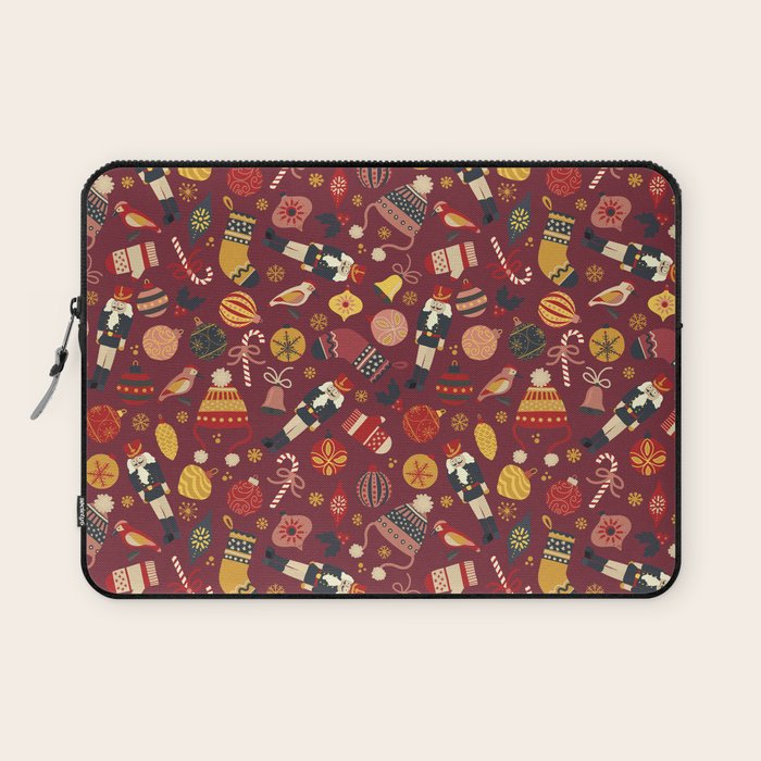 Retro Christmas Ornaments Laptop Sleeve Gallery Image 1