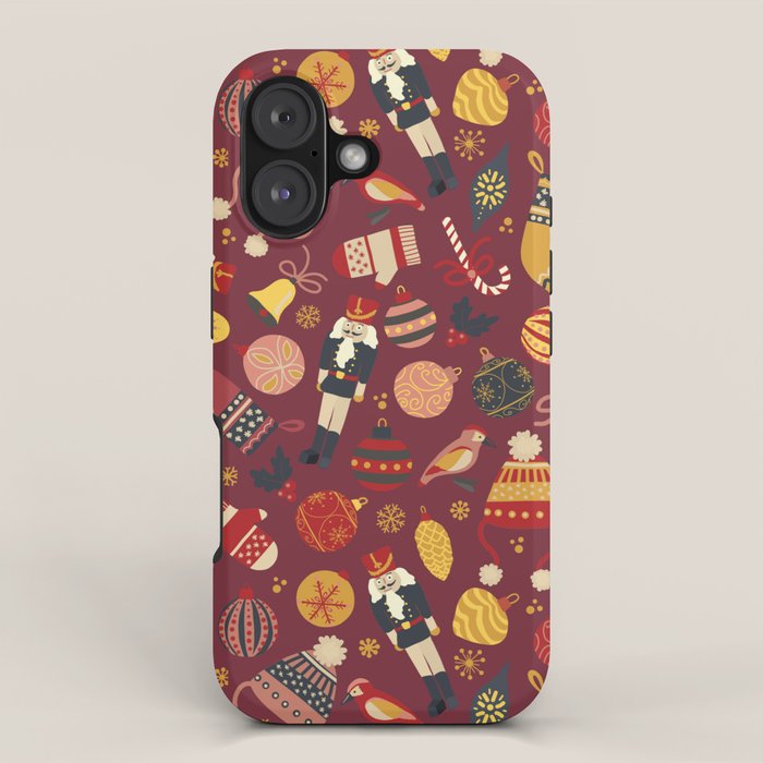 Retro Christmas Ornaments iPhone Case Gallery Image 1