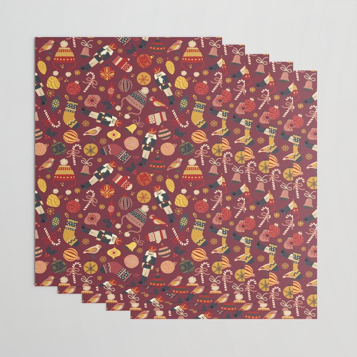 Retro Christmas Ornaments Wrapping Paper Gallery Image 3