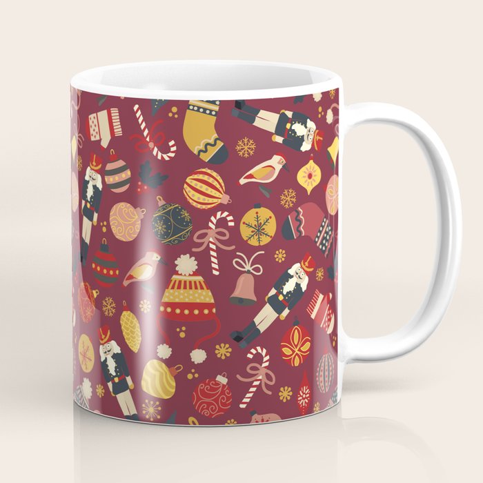 Retro Christmas Ornaments Coffee Mug Gallery Image 1