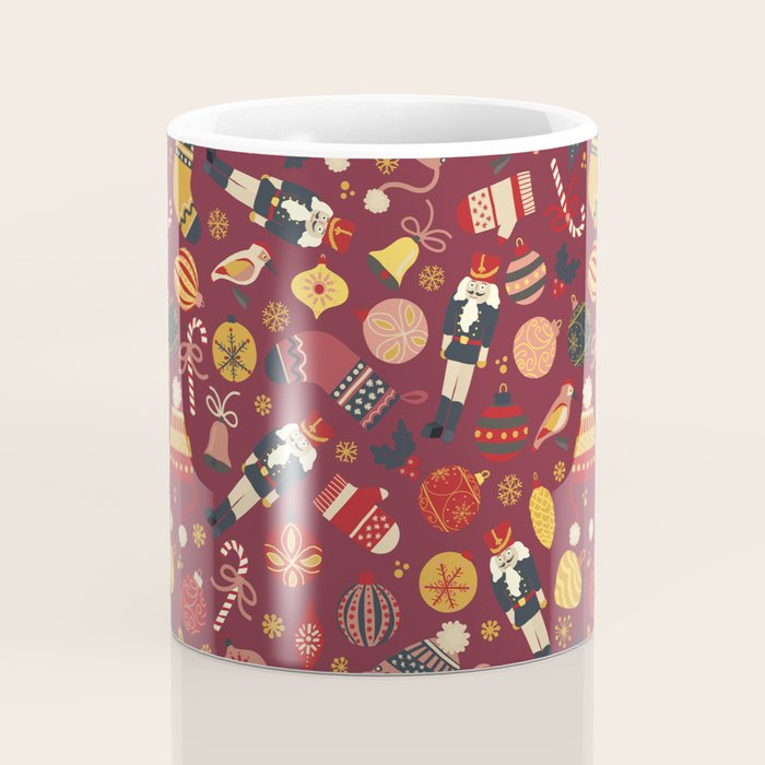 Retro Christmas Ornaments Coffee Mug Gallery Image 4
