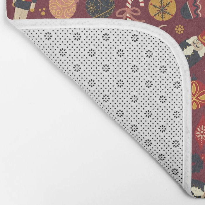 Retro Christmas Ornaments Bath Mat Gallery Image 2
