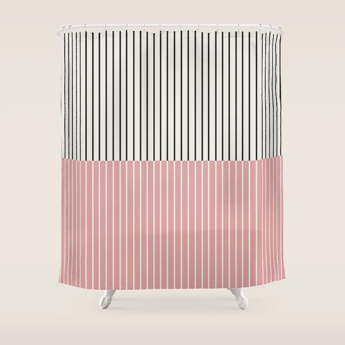 Color Block Lines XIV Shower Curtain Gallery Image 1