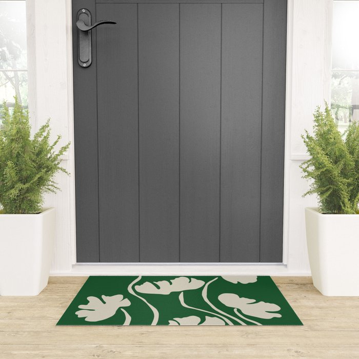 The magical Green floral Welcome Mat Gallery Image 3