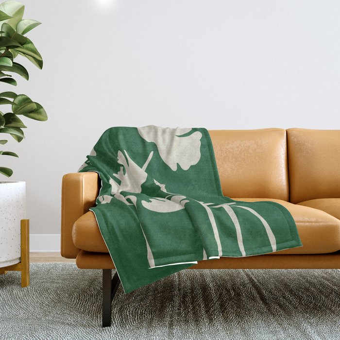 The magical Green floral Throw Blanket Gallery Image 1