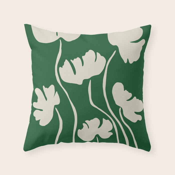 The magical Green floral Throw Pillow Gallery Image 1