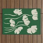 The magical Green floral Outdoor Rug Gallery Image 1