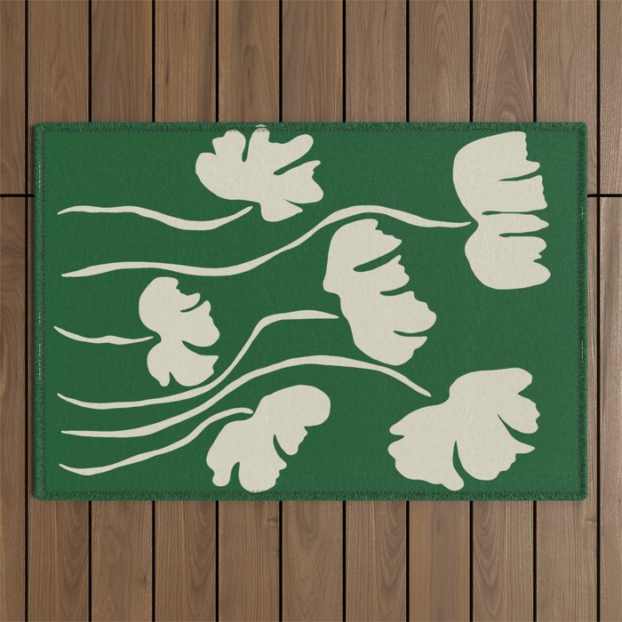 The magical Green floral Outdoor Rug Gallery Image 1