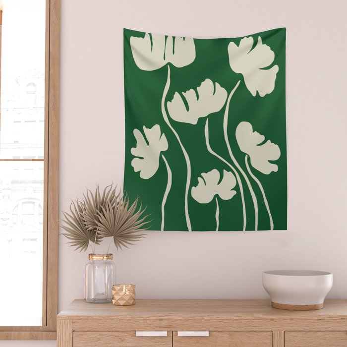 The magical Green floral Wall Tapestry Gallery Image 2