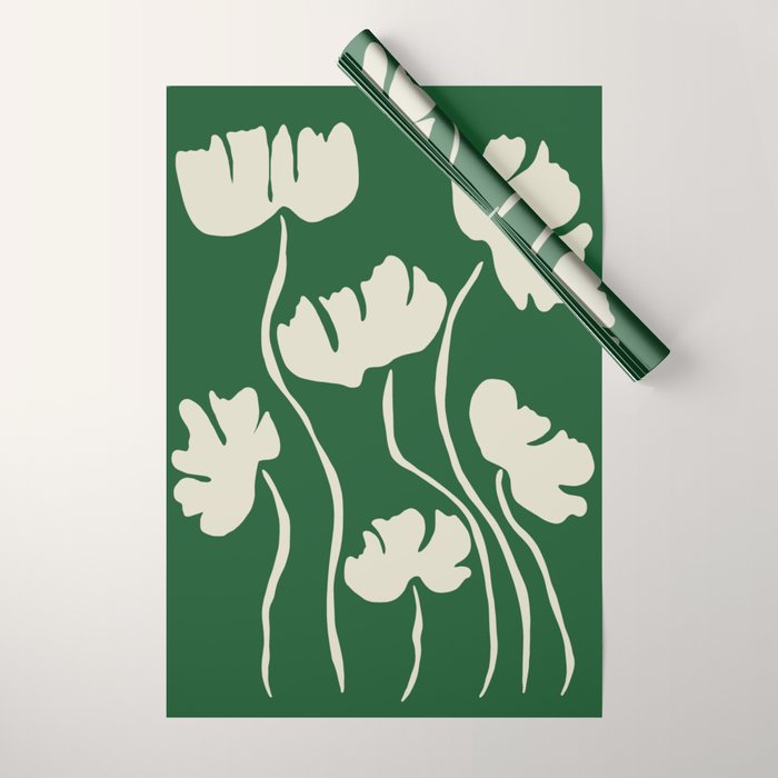 The magical Green floral Wrapping Paper Gallery Image 1