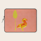 Bird and a Tree - Yellow and Salmon Laptop Sleeve Gallery Image 1