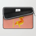 Bird and a Tree - Yellow and Salmon Laptop Sleeve Gallery Image 2
