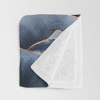 Mountains 2 - Gold Colored Lines Throw Blanket Gallery Image 3