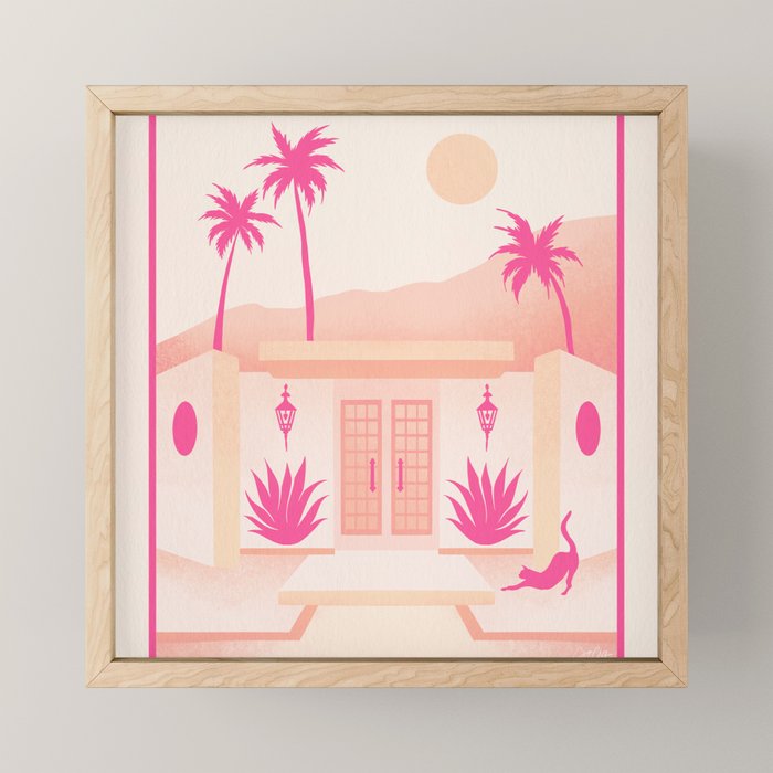 Palm Springs Home - Pink OmbrÃ© Mini Art Print Gallery Image 1