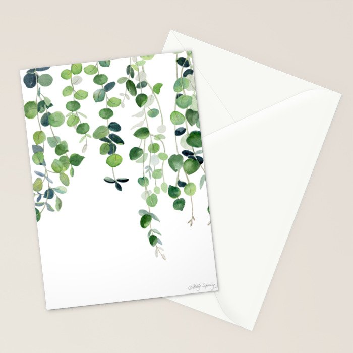 Eucalyptus Watercolor 2  Stationery Card Gallery Image 2