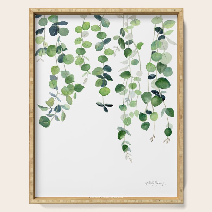 Eucalyptus Watercolor 2  Serving Tray Gallery Image 1