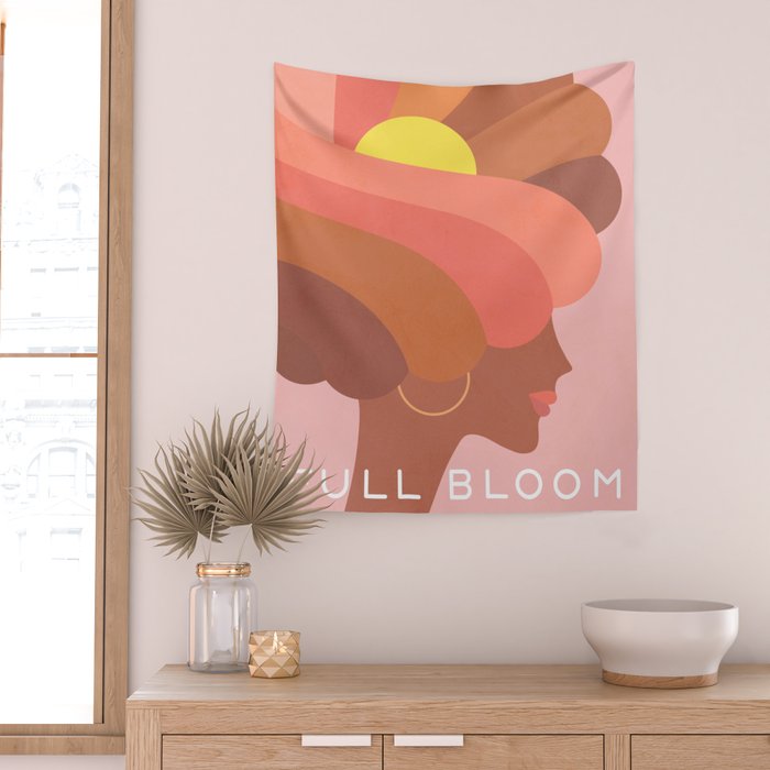 Full Bloom Girl Power Portrait Wall Tapestry Gallery Image 2