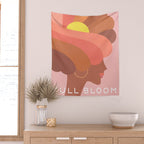 Full Bloom Girl Power Portrait Wall Tapestry Gallery Image 2