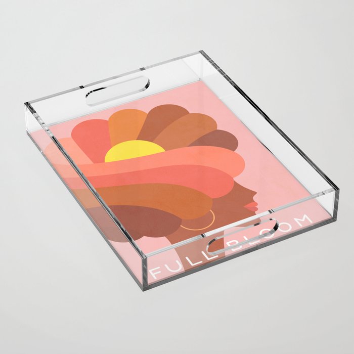 Full Bloom Girl Power Portrait Acrylic Tray Gallery Image 1